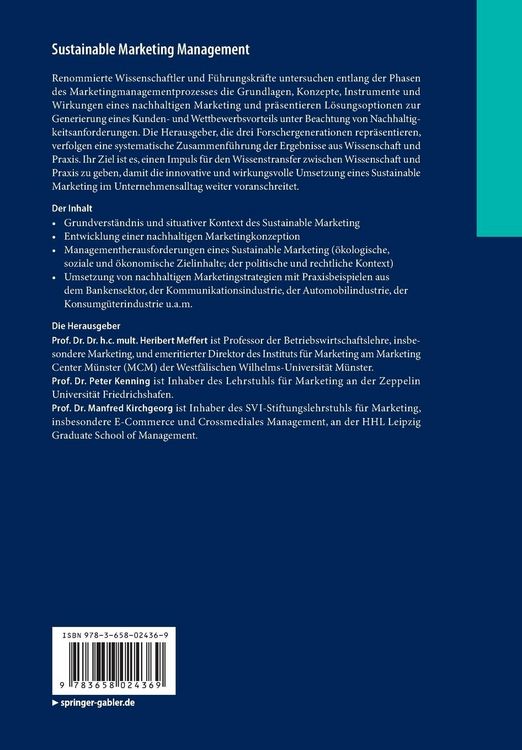 Produktbild: Sustainable Marketing Management