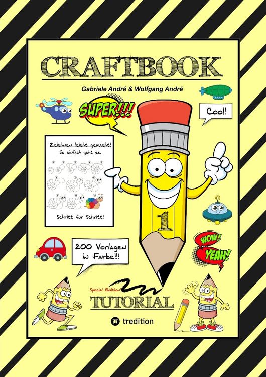 Produktbild: Craftbook - 200 Motive in Farbe - Spezielles Lernprogramm - Objekte Zeichnen - Super Schritt f&uuml;r Schritt Anleitung