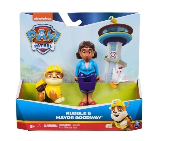 Produktbild: PAW Patrol Hero Pups &ndash; Actionfigurenset mit Rubble Hundefigur, B&uuml;rgermeisterin Gutherz Figur und Henrietta H&uuml;hner Figur