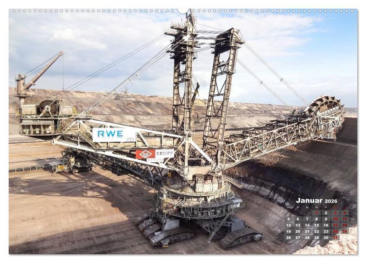 Produktbild: Giganten im Tagebau Garzweiler II (Wandkalender 2026 DIN A2 quer), CALVENDO Monatskalender