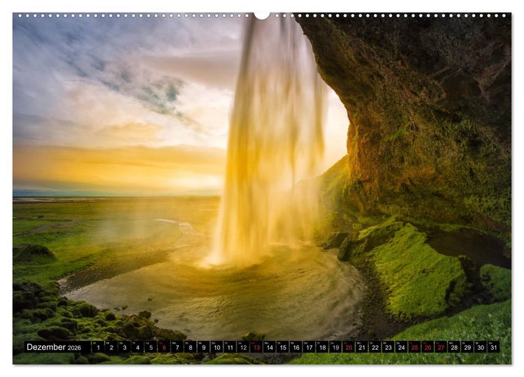 Produktbild: WASSERF&Auml;LLE - Sanfte und tosende Sch&ouml;nheiten (hochwertiger Premium Wandkalender 2026 DIN A2 quer), Kunstdruck in Hochglanz