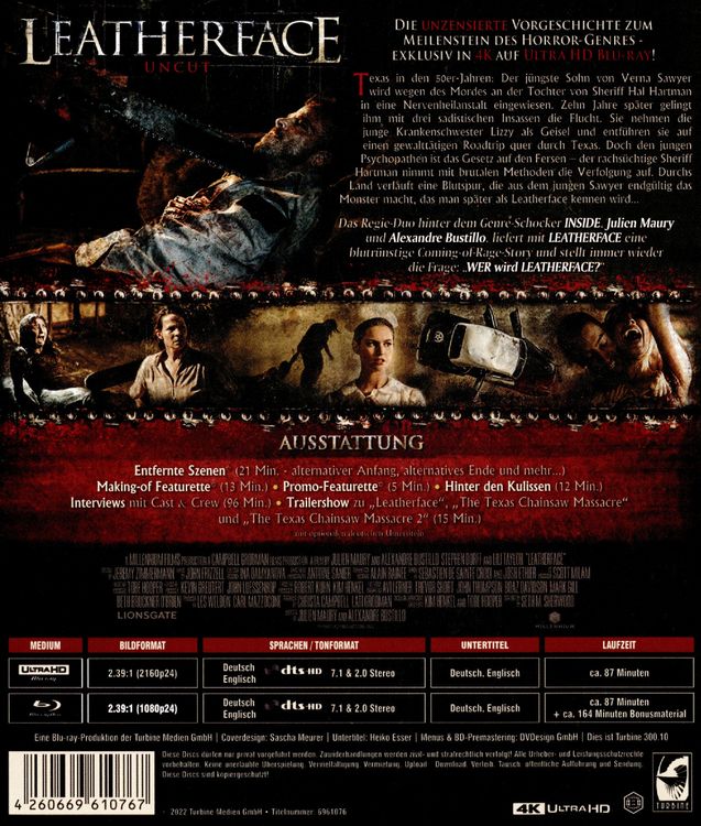 Produktbild: Leatherface (Uncut) (+ Blu-ray 2D)