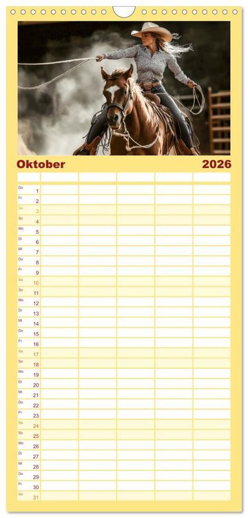 Produktbild: Familienplaner 2026 - Westernwelt mit 5 Spalten (Wandkalender, 21 x 45 cm) CALVENDO