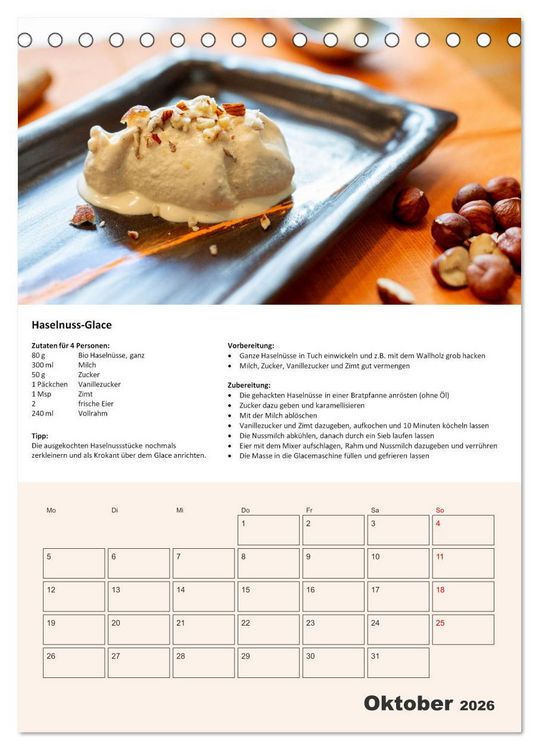 Produktbild: Der tolle Rezeptkalender (Tischkalender 2026 DIN A5 hoch), CALVENDO Monatskalender