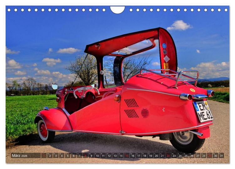 Produktbild: Messerschmitt KR 200 Kabinenroller (Wandkalender 2026 DIN A4 quer), CALVENDO Monatskalender