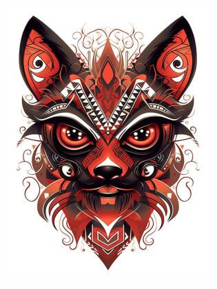 Produktbild: CALVENDO Puzzle W&uuml;stenfuchs im Tattoo Design | 1000 Teile Lege-Gr&ouml;&szlig;e 64x48cm Foto-Puzzle f&uuml;r gl&uuml;ckliche Stunden