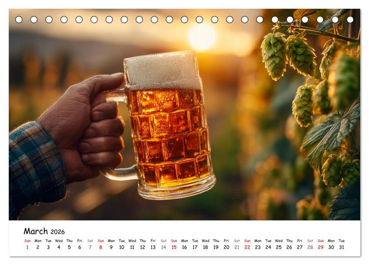 Produktbild: A Year of Beer - Bavarian Brews and Scenic Views (Desk Calendar 2026 DIN A5 landscape), CALVENDO 12 Month DeskCalendar