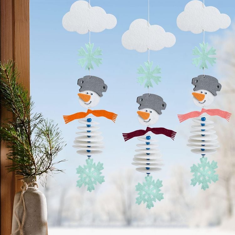 Produktbild: Bastelset - Erstes F&auml;deln Filzgirlande Schneemann