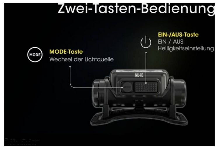 Produktbild: NiteCore NU40 LED Stirnlampe akkubetrieben 1000lm NC-NU40