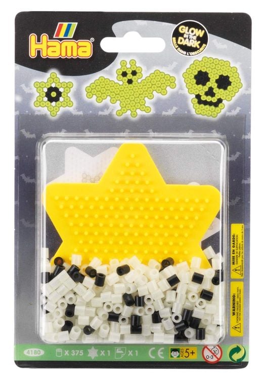 Produktbild: Hama 4180 - Bügelperlen inkl. Stern, Grusel/Glow in The Dark, Midi, 375 Stück