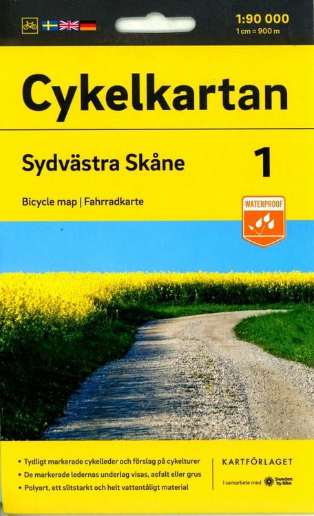 Produktbild: Cykelkartan Blad 1 Sydv&auml;stra Sk&aring;ne 1:90000