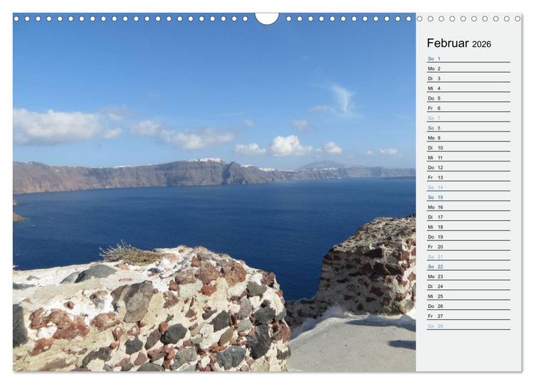 Produktbild: SANTORINI - Idyll auf dem Vulkan (Wandkalender 2026 DIN A3 quer), CALVENDO Monatskalender