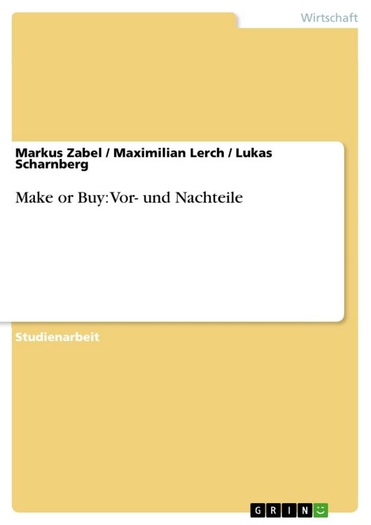 Produktbild: Make or Buy: Vor- und Nachteile