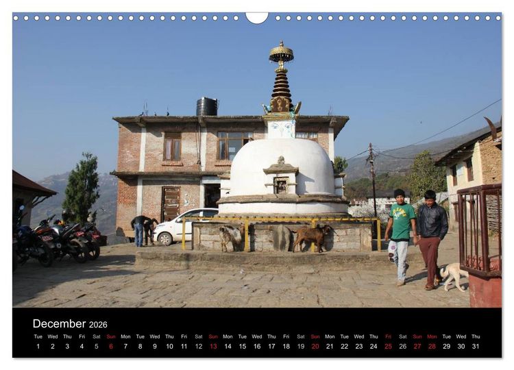 Produktbild: Monuments of Nepal 2026 (Wall Calendar 2026 DIN A3 landscape), CALVENDO 12 Month Wall Calendar