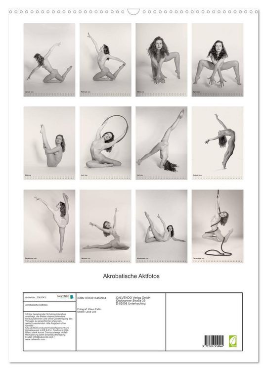 Produktbild: Akrobatische Aktfotos (Wandkalender 2026 DIN A2 hoch), CALVENDO Monatskalender