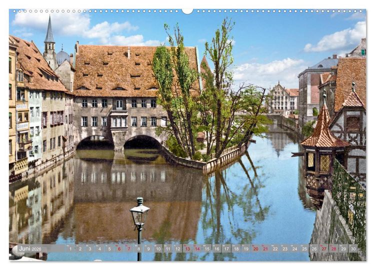 Produktbild: N&uuml;rnberg zur Kaiserzeit in Farbe - Fotos neu restauriert und koloriert (hochwertiger Premium Wandkalender 2026 DIN A2 quer), Kunstdruck in Hochglanz