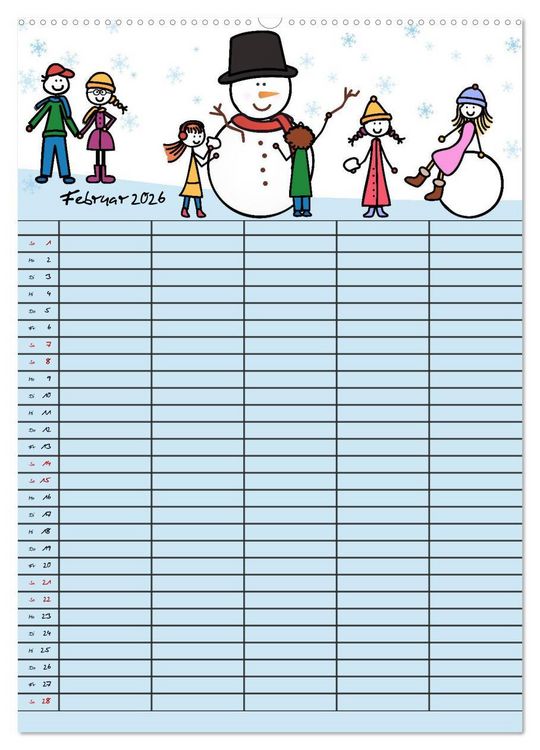 Produktbild: Fr&ouml;hlicher Familienplaner (hochwertiger Premium Wandkalender 2026 DIN A2 hoch), Kunstdruck in Hochglanz