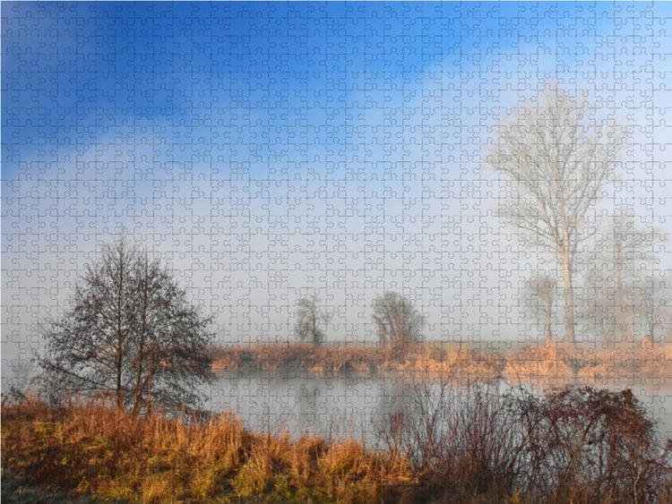 Produktbild: CALVENDO Puzzle Nebel liegt &uuml;ber dem Ampertal 1000 Teile Lege-Gr&ouml;&szlig;e 64 x 48 cm Foto-Puzzle Bild von Brigitte Dr. Deus-Neumann