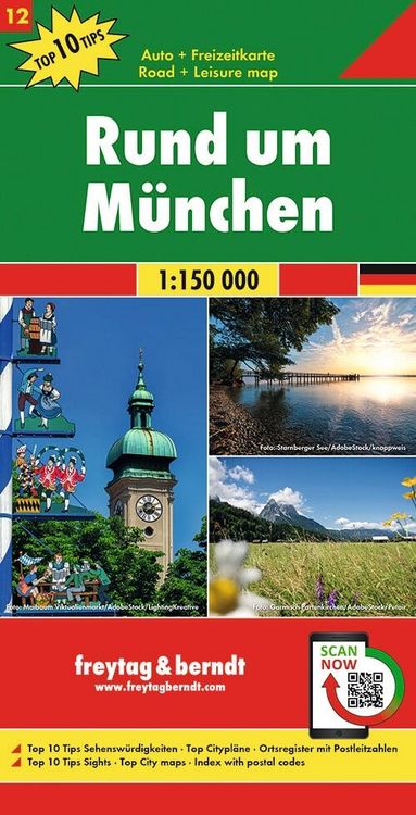 Produktbild: Freytag & berndt Stra&szlig;enkarte Rund um M&uuml;nchen 1:150.000