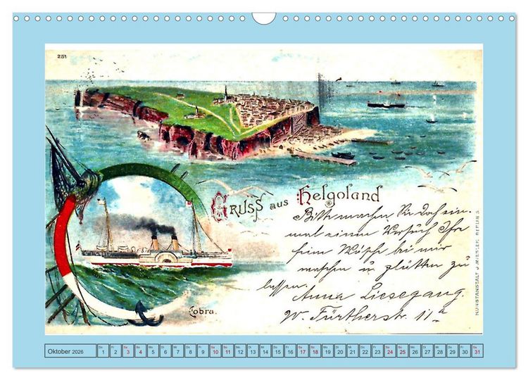 Produktbild: Gru&szlig; aus Helgoland (Wandkalender 2026 DIN A3 quer), CALVENDO Monatskalender