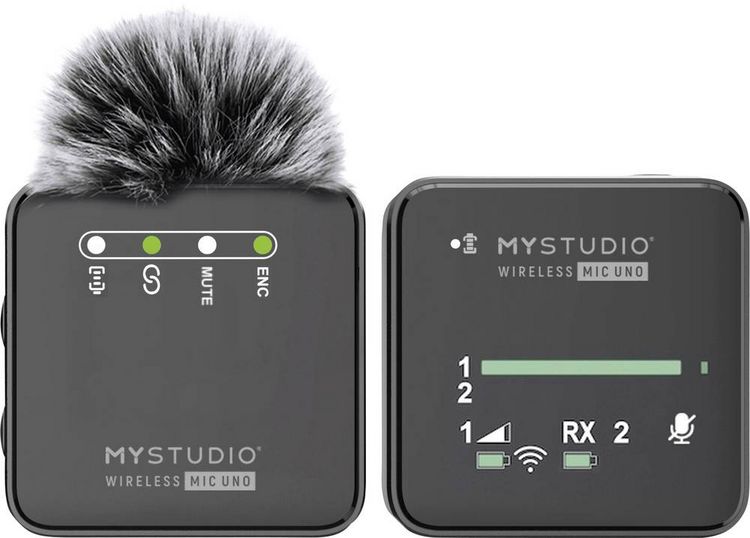 Produktbild: Ansteck Studiomikrofon Easypix MyStudio Mic UNO &Uuml;bertragungsart (Details):Kabelgebunden, Funk inkl. Windschutz, inkl. Mikrofoncase