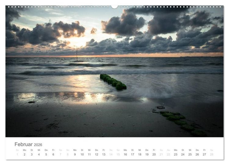 Produktbild: Amrum - Nordseeinsel im Wechsel der Gezeiten (hochwertiger Premium Wandkalender 2026 DIN A2 quer), Kunstdruck in Hochglanz