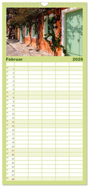 Produktbild: Familienplaner 2026 - Kefalonia Kleine Juwelen im Ionischen Meer mit 5 Spalten (Wandkalender, 21 x 45 cm) CALVENDO