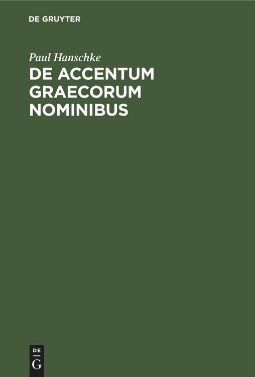Produktbild: De Accentum Graecorum Nominibus
