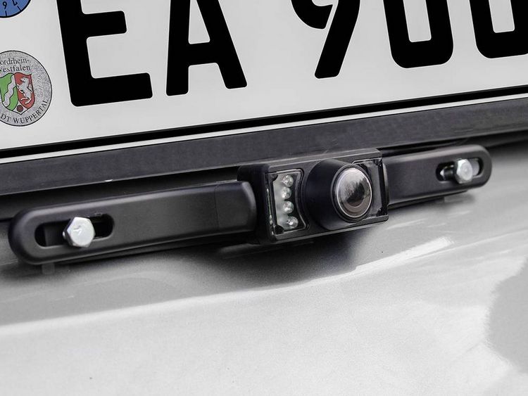 Produktbild: Eufab Funk-R&uuml;ckfahrvideosystem Abstandshilfslinien Saugfu&szlig;, Kennzeichenhalter Schwarz