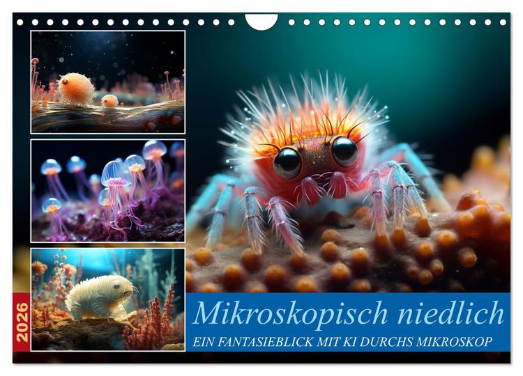 Produktbild: Mikroskopisch niedlich (Wandkalender 2026 DIN A4 quer), CALVENDO Monatskalender