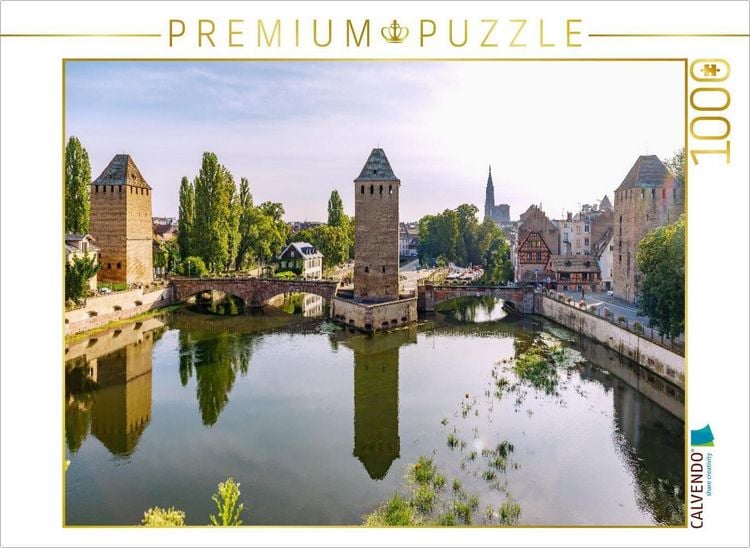 Produktbild: CALVENDO Puzzle Ponts Couverts und la Petite France an der Ill | 1000 Teile Lege-Gr&ouml;&szlig;e 64x48cm Foto-Puzzle f&uuml;r gl&uuml;ckliche Stunden