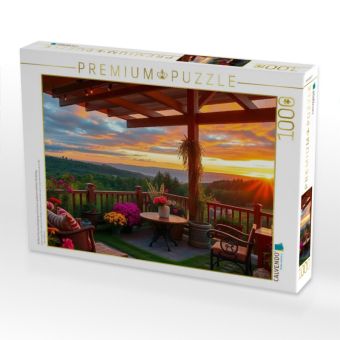 Produktbild: CALVENDO Puzzle Goldene Sonnenunterg&auml;nge nach einem sp&auml;tsommerlichen Herbsttag | 1000 Teile Lege-Gr&ouml;&szlig;e 64x48cm Foto-Puzzle f&uuml;r gl&uuml;ckliche Stunden