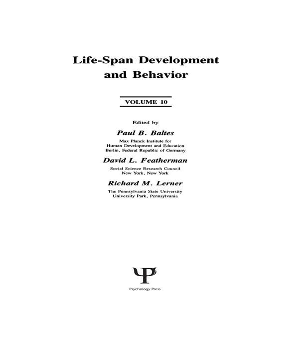 Produktbild: Life-Span Development and Behavior