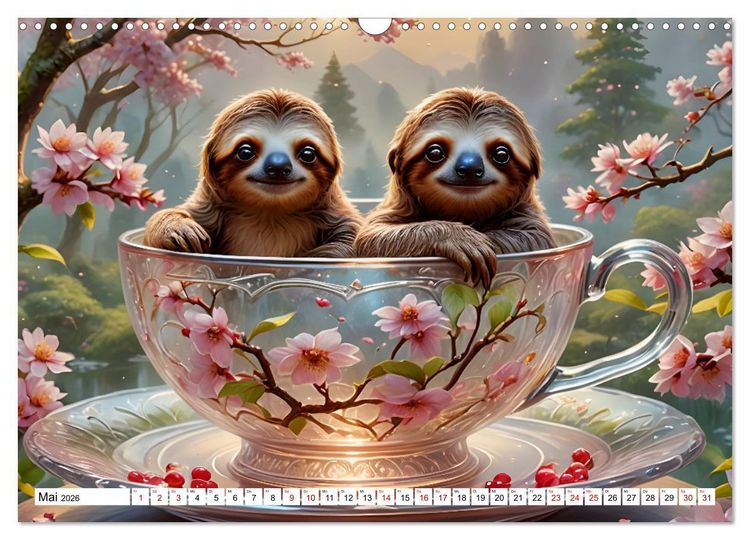Produktbild: Tierische Tee-Parade (Wandkalender 2026 DIN A3 quer), CALVENDO Monatskalender