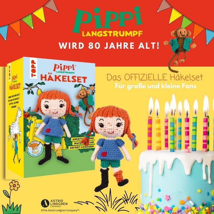 Produktbild: Pippi Langstrumpf - Das offizielle H&auml;kelset zum 80. Geburtstag
