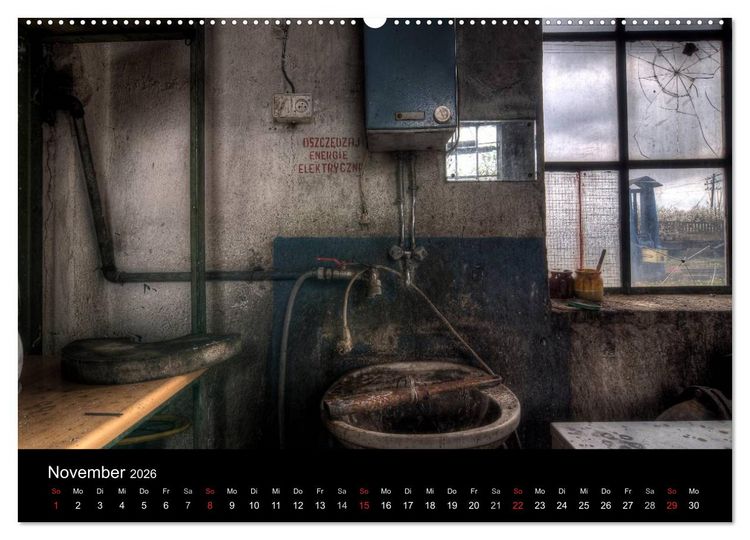 Produktbild: Verlassene Orte - Die Lokomotivwerkstatt (Wandkalender 2026 DIN A2 quer), CALVENDO Monatskalender