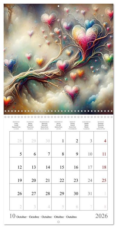 Produktbild: Branches du c&oelig;ur (Calendrier mural carr&eacute; 2026 30x30 cm) Calendrier double avec une page pour vos prises de notes