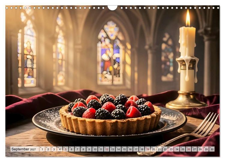 Produktbild: Schattenbankett - Gothic Fine Dining &ndash; 12 Men&uuml;s in dunkler Eleganz (Wandkalender 2027 DIN A3 quer), CALVENDO Monatskalender