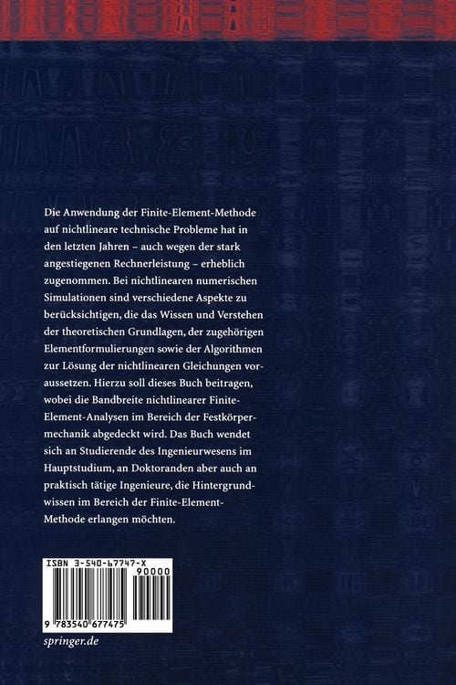 Produktbild: Nichtlineare Finite-Element-Methoden