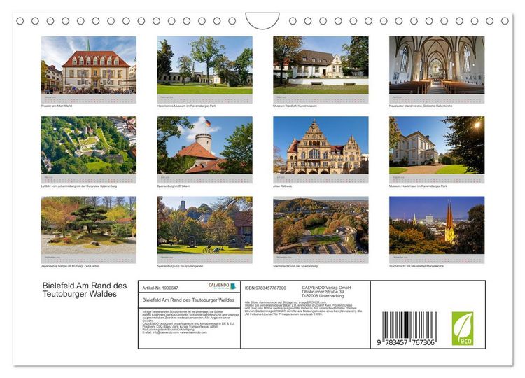 Produktbild: Bielefeld Am Rand des Teutoburger Waldes (Wandkalender 2026 DIN A4 quer), CALVENDO Monatskalender