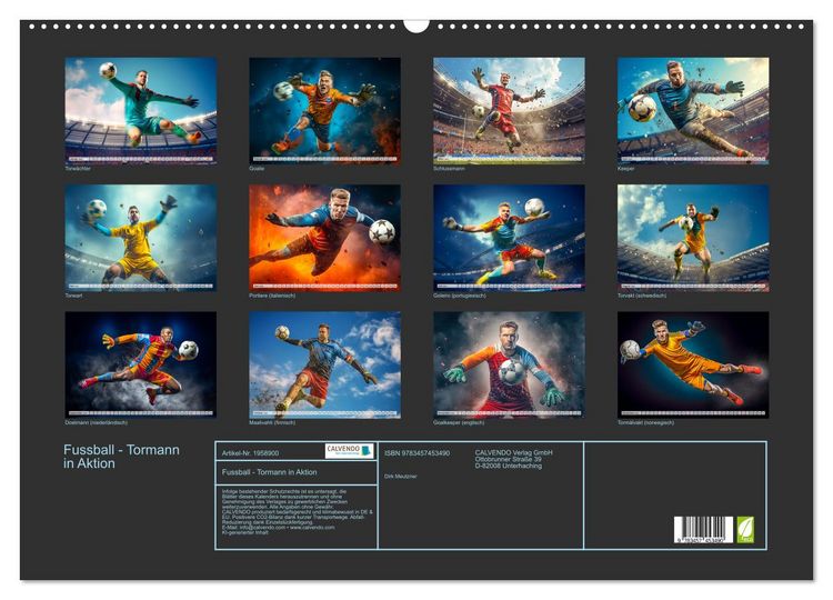 Produktbild: Fussball - Tormann in Aktion (Wandkalender 2026 DIN A2 quer), CALVENDO Monatskalender