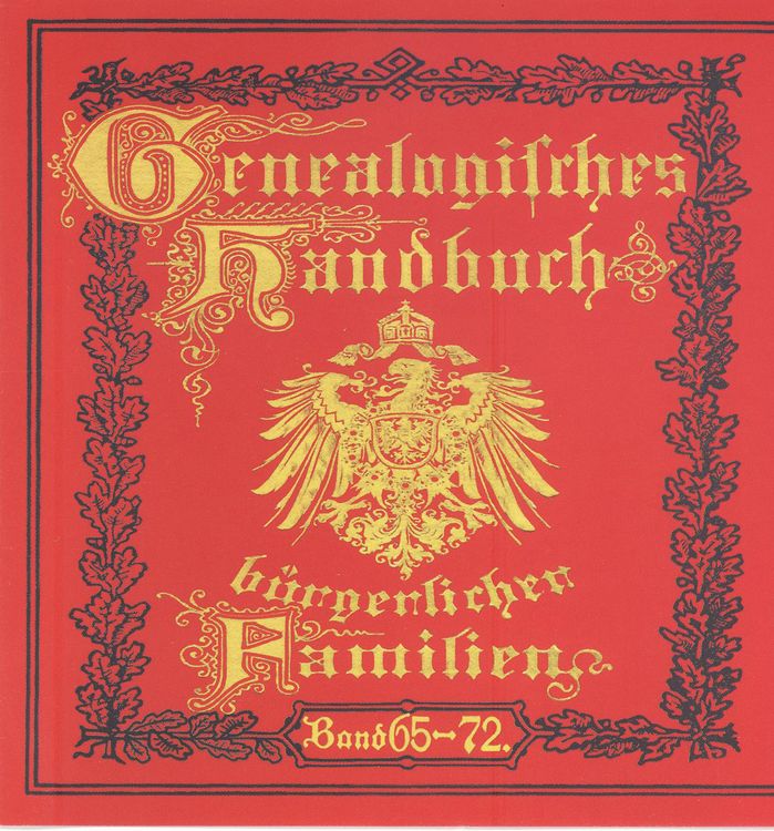 Produktbild: Deutsches Geschlechterbuch - CD-ROM. Genealogisches Handbuch b&uuml;rgerlicher Familien / Genealogisches Handbuch b&uuml;rgerlicher Familien B&auml;nde 65-72