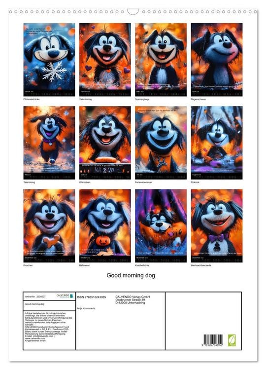 Produktbild: Good morning dog (Wandkalender 2026 DIN A2 hoch), CALVENDO Monatskalender