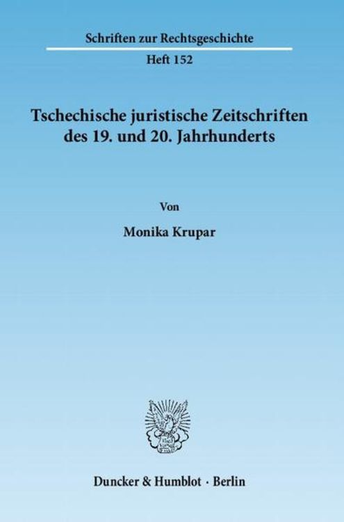 Produktbild: Tschechische juristische Zeitschriften des 19. und 20. Jahrhunderts.