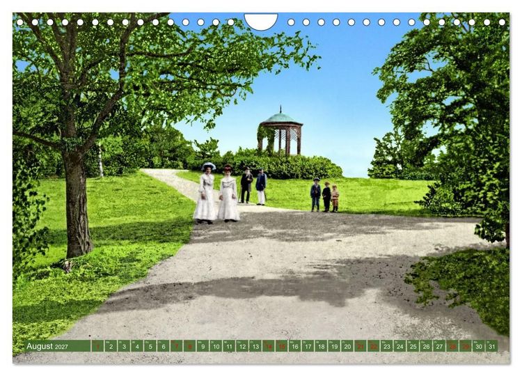 Produktbild: Aschersleben um 1900 &ndash; Auf der alten Burg - Kolorierte Schwarzwei&szlig;fotos (Wandkalender 2027 DIN A4 quer), CALVENDO Monatskalender