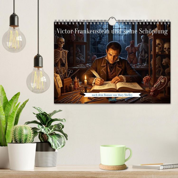 Produktbild: Victor Frankenstein und seine Sch&ouml;pfung (Wandkalender 2026 DIN A4 quer), CALVENDO Monatskalender
