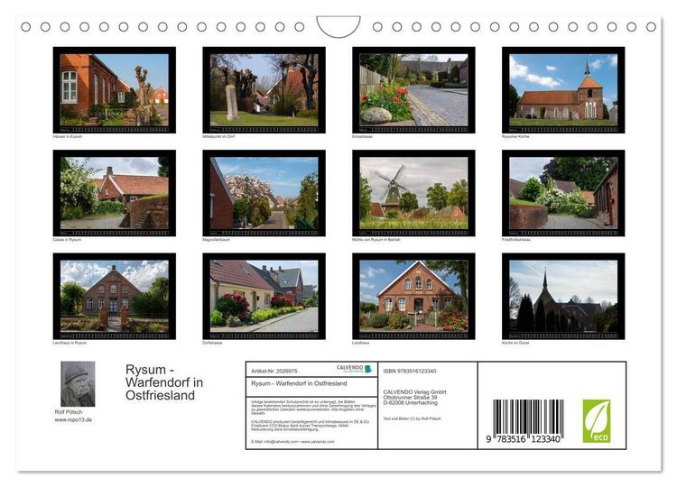 Produktbild: Rysum - Warfendorf in Ostfriesland (Wandkalender 2026 DIN A4 quer), CALVENDO Monatskalender