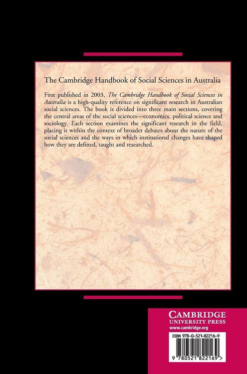 Produktbild: The Cambridge Handbook of Social Sciences in Australia