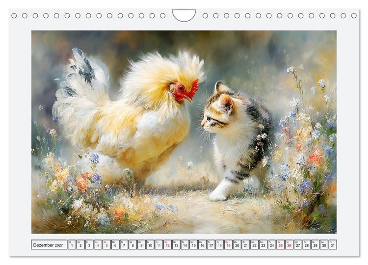 Produktbild: H&uuml;hner und K&uuml;ken. Fluffige Freunde (Wandkalender 2027 DIN A4 quer), CALVENDO Monatskalender