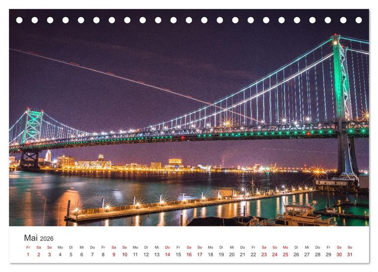 Produktbild: Philadelphia - The Birthplace of America (Tischkalender 2026 DIN A5 quer), CALVENDO Monatskalender